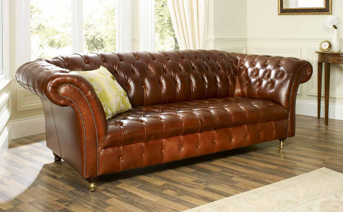 Balmoral Button Seat 3 Seater Sofa - Forest Contract