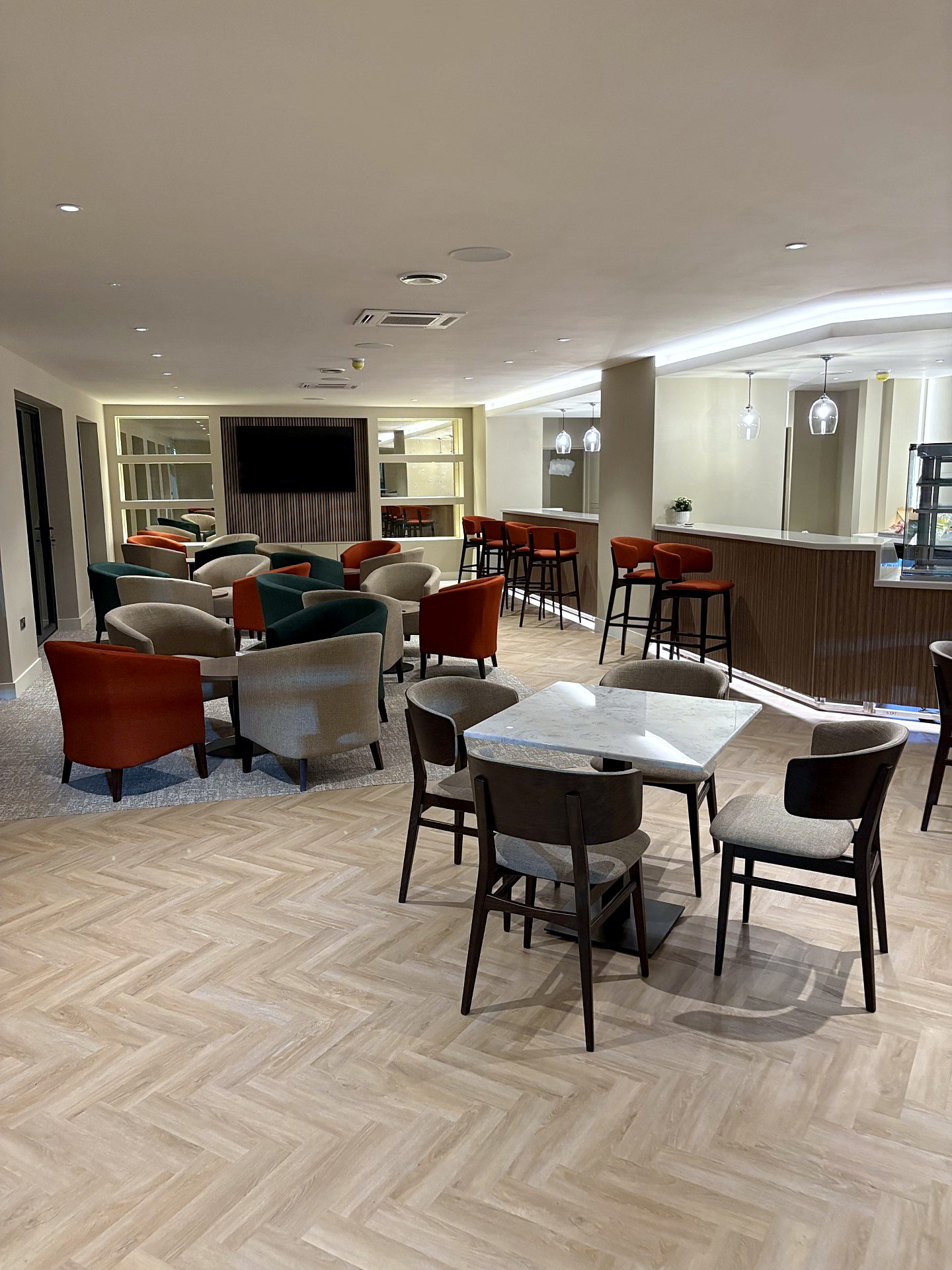 Tennis club furniture in the refurbished Bramhall clubhouse, from lounge to bar